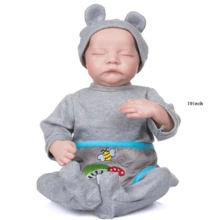 1 Juego De Muñeca Bebé Reborn De 19 Pulgadas Con Características Pintadas A Mano - Gris - Ver 2