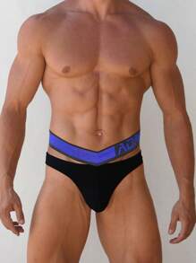 Men Modal Sexy Triangle Boxer Briefs With V-Shaped Waistband, Comfortable And Breathable, Suitable For Sports, Fitness, Low-Waist, Buttock-Lifting, Fashionable Underwear. - Black - View 1