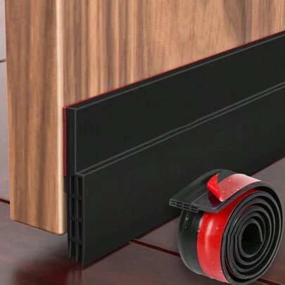 1m六孔矽橡膠門底密封條自黏臥室門縫防塵隔音防風防蟲門窗密封條可剪