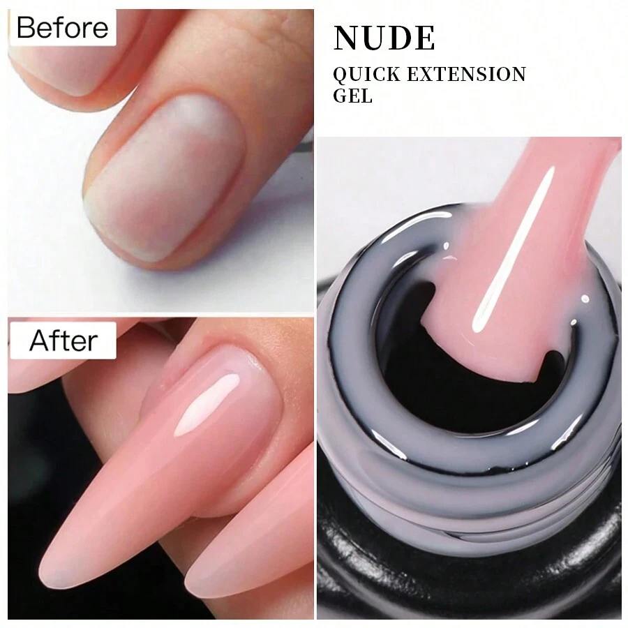 XEIJAYI 1pc 7.3ml Acrylic Gel For Nail Extension Clear White Poly UV Nail Art Gel Crystal Hard Gel Polish Manicure Tips - PinkNude - View 1