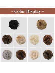 亂糟糟的頭髮假扮造型套,側面簪夾夾在髮髻上的髮髻假髮,淺金色短髮自然多變,易於調整,容易操作 - 金色 - 查看 6