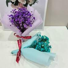 1 件 2023 年新款黃色滿天星迷你花束永生花家居裝飾、情人節紀念品、拍照道具、清新風格禮物 - 黃色 - 查看 3