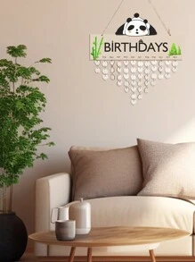 1入組木製可愛熊貓造型日曆裝飾與掛繩,適用於生日派對,家居,手工藝品掛飾 - 貓熊 - 查看 3