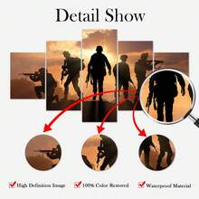 5 件/套帆布海報,高清,特種部隊,繪畫,家居裝飾,客廳禮品,套件牆壁藝術裝飾,客廳牆壁裝飾,臥室牆壁裝飾,辦公室廚房餐廳酒吧牆壁裝飾,防水繪畫,印刷品,藝術品,無框 - 彩色 - 查看 2