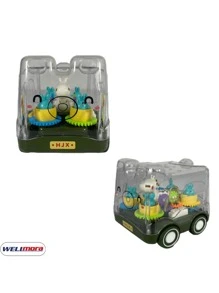 CARRITO DE MASCOTAS COLECCIONABLE - COCHE DE FRICCIÓN Y MOVIMIENTO PARA BEBÉS - SEGURO Y DIVERTIDO - JUGUETE PREESCOLAR PARA NIÑOS EN CRECIMIENTO - Verde - Ver 3