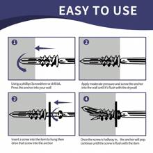 Self-Drilling Drywall Ribbed Anchors For Hanging And Installation - Silver - View 3