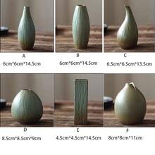 陶瓷花瓶裝飾品,適用於插花布置、桌面辦公室和家居裝飾 - 軍綠色 - 查看 3