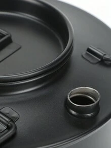 1個1.5升不銹鋼戶外水壺,適用於露營和旅行,帶有防燙手柄的復古茶壺,用於露營茶壺,咖啡壺,露營炊具