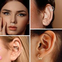 1 Miếng 16G Vòng mũi Vòng CZ Opal 316L Thép y tế Hoa tai Septum Bản lề Bộ phận Vòng Môi Xỏ lỗ tai Đồ trang sức , Vỏ sò Nhẫn , Xoắn ốc Nghiên cứu , Xuyên , Xuyên Giường đôi tiêu chuẩn , Hạt tai Septum Nhẫn - Bạc - Xem 8