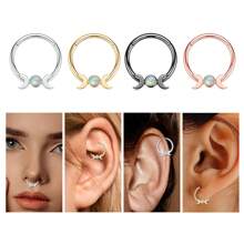 1 Miếng 16G Vòng mũi Vòng CZ Opal 316L Thép y tế Hoa tai Septum Bản lề Bộ phận Vòng Môi Xỏ lỗ tai Đồ trang sức , Vỏ sò Nhẫn , Xoắn ốc Nghiên cứu , Xuyên , Xuyên Giường đôi tiêu chuẩn , Hạt tai Septum Nhẫn - Bạc - Xem 1