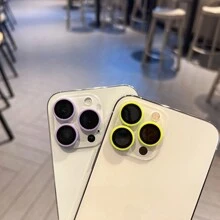 3入組彩色後置攝像頭鏡片保護玻璃，適用於iPhone 11 12 13、14、15 Pro Max - 黃色 - 查看 2