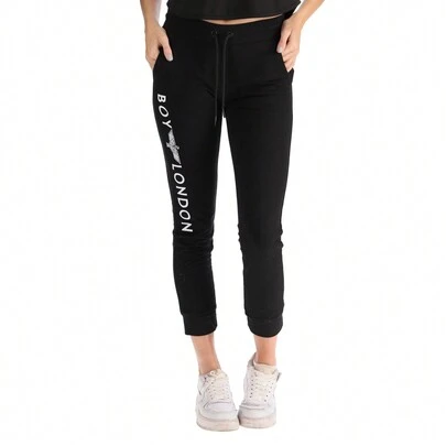 BOY LONDON Pants Negro para Mujer Dama Fit Jogger Deportivo
