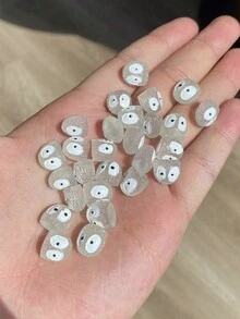 10入組迷你夜光小精靈煤球創意裝飾,發光夜景妖精花園裝飾,樹脂製迷你花園景觀裝飾 - 白色 - 查看 5