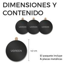 4 Piezas Placas de Metal para Teléfono Soporte Magnético Láminas Metálicas Celular - Negro - Ver 4
