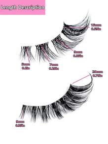 Asiteo 10pcs/Set New Cat Eye False Eyelashes 3D Natural Transparent With Fluffy Soft Criss-Cross Lashes, Suitable For Anime/Manga Style, Delicate & Natural Lash Extension Makeup - 眼尾拉長款 - 查看 8