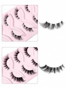 Asiteo 10pcs/Set New Cat Eye False Eyelashes 3D Natural Transparent With Fluffy Soft Criss-Cross Lashes, Suitable For Anime/Manga Style, Delicate & Natural Lash Extension Makeup - 眼尾拉長款 - 查看 5