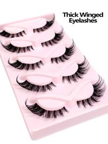Asiteo 10pcs/Set New Cat Eye False Eyelashes 3D Natural Transparent With Fluffy Soft Criss-Cross Lashes, Suitable For Anime/Manga Style, Delicate & Natural Lash Extension Makeup - 眼尾拉長款 - 查看 6