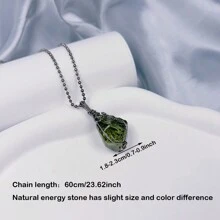 1條手工製作的天然能量石項鍊,附有生命之樹和月亮吊墜,是送給朋友、情人節、母親節、教師節、日常穿戴、批發女性配飾的理想禮物 - 彩色 - 查看 3