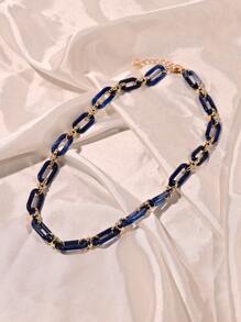 多色亞克力空心頸鍊,女士時尚珠寶 - 藍色 - 查看 16