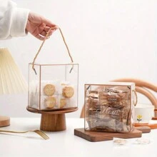 10入組新年風格透明手提盒子,用於餅乾,糖果,巧克力,糕點,曲奇包裝 - 极简风格礼盒 - 白色 - 查看 2