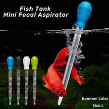 1入迷你小型魚缸、烏龜缸和餵食管用虹吸清潔器,隨機顏色 - 彩色 - 查看 4