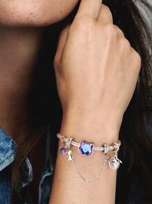 1入時尚925純銀卡通魅力珠,適用於女士手鍊手環diy珠寶製作,派對禮物優質女性珠寶 - 銀色 - 查看 3