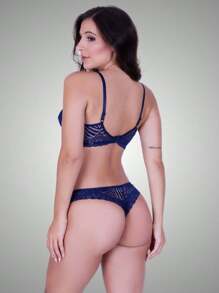 Women Bra & Panty Sets - 藏蓝色 - 查看 2