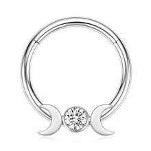 1 Miếng 16G Vòng mũi Vòng CZ Opal 316L Thép y tế Hoa tai Septum Bản lề Bộ phận Vòng Môi Xỏ lỗ tai Đồ trang sức , Vỏ sò Nhẫn , Xoắn ốc Nghiên cứu , Xuyên , Xuyên Giường đôi tiêu chuẩn , Hạt tai Septum Nhẫn - Bạc - Xem 13