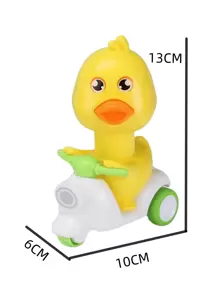 可爱挤压推车玩具，可挤压小黄鸭汽车玩具，适合儿童、男孩和女孩，圣诞节/新年儿童礼物 - 綠色 - 查看 4