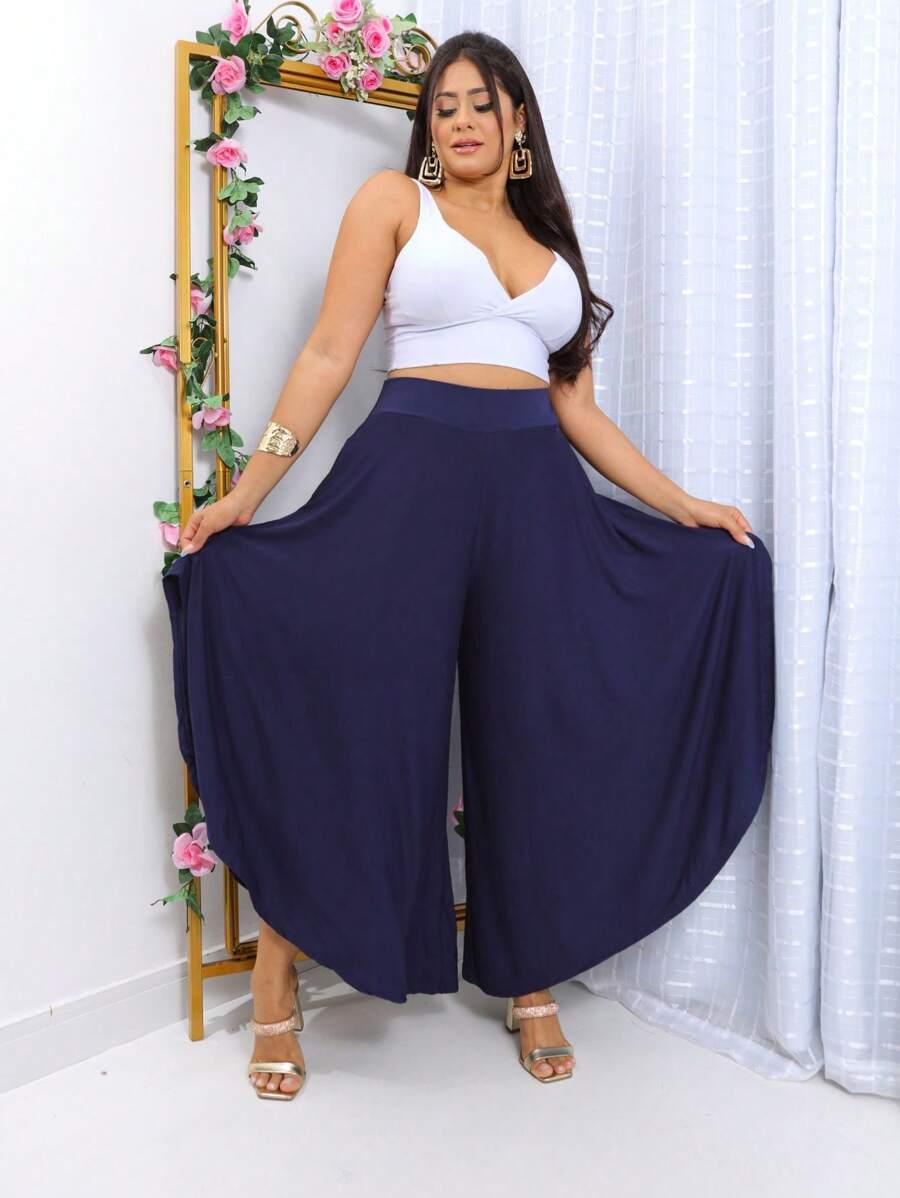 CALÇA GODÊ PANTALONA FEMININA GODÊ /PANTACOURT SUPER ELEGANTE TAMANHO ÚNICO - Azul Marinho - Visão 1