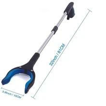 Outil de saisie de grabber de 32 po à aimant pour personnes âgées, leviers légers supplémentaires avec griffe pliable pratique et allongée, aide à la mobilité avec mâchoire rotative pour ramassage des ordures, collecteur de déchets, extension de bras, équipement de camping