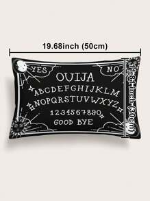 1pc Fortune Telling Board Print Pillowcase - Black and White - View 8