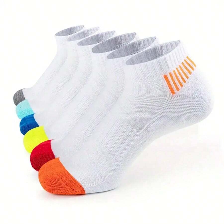 6 双装 男士低帮踝袜 男士透气休闲袜 - 白色 - 查看 1