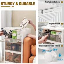 3 Packs, Large Foldable White PP Plastic Shoe Storage Boxes With Wheels - 3 Layers Of Clear Stackable Shoe Display Boxes For Organized Shoe Storage Bedroom Accessories - White - View 5