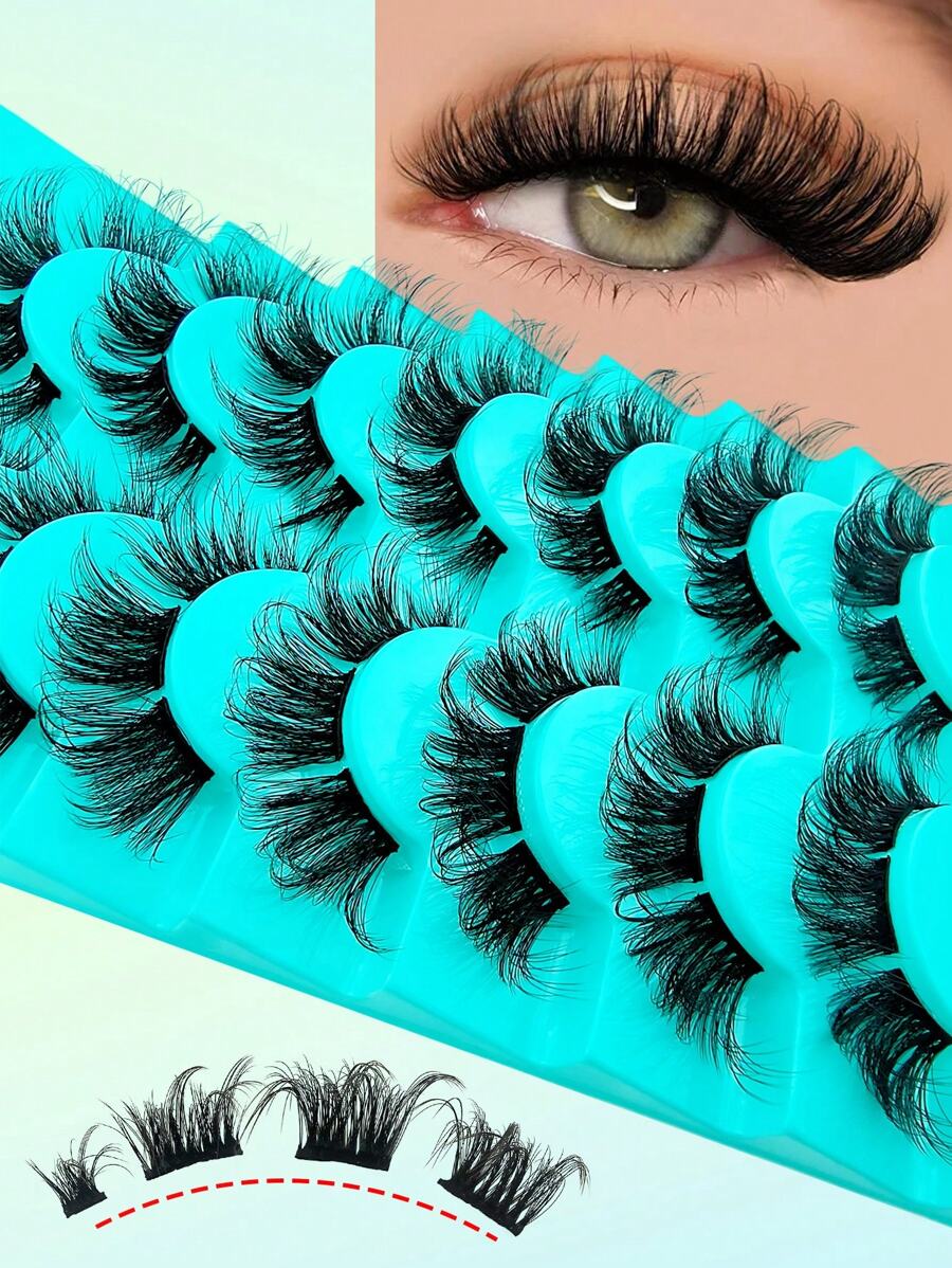 56Pcs 10-18mm Mixed Length D Curl Fluffy Individual Cluster Lashes Segmented Spikes Individual False Eyelashes Individual Eyelash Extensions Lash Clusters,Eye Lash Clusters,Individual Eyelashes,Lashes,Fake Lashes - 黑色 - 查看 1