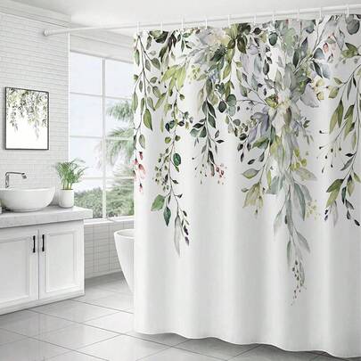 Rèm tắm phòng tắm họa tiết cây xanh dày chống thấm nước chống nấm mốc Trang trí phòng tắm Trang trí mùa thu Phụ kiện phòng tắm Trở lại trường học