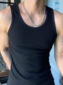 Men Tank Tops - 黑色 - 查看 2