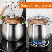 1 Pieza Olla Grande De Acero Inoxidable (8.58''), Olla De Sopa, Utensilios De Cocina, Utensilios De Cocina, Accesorios De Cocina, Artículos Para El Hogar De Cocina - Plateado - Ver 3