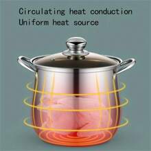 1 Pieza Olla Grande De Acero Inoxidable (8.58''), Olla De Sopa, Utensilios De Cocina, Utensilios De Cocina, Accesorios De Cocina, Artículos Para El Hogar De Cocina - Plateado - Ver 4