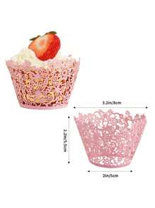 20pcs Romantic European-Style Hollow Out Butterfly Flower Pattern Cupcake Liners, Baking Accessories For Home, Oil-Proof & High-Temperature Resistant Muffin Cups For Festival,Wedding,Party And Family Gathering, Mini Dessert Paper Baking Cups