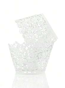 20pcs Romantic European-Style Hollow Out Butterfly Flower Pattern Cupcake Liners, Baking Accessories For Home, Oil-Proof & High-Temperature Resistant Muffin Cups For Festival,Wedding,Party And Family Gathering, Mini Dessert Paper Baking Cups