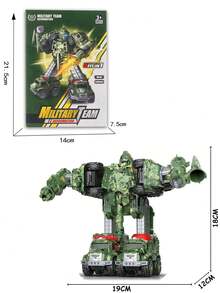 有些零件是隨機發送的-5只裝滿金屬的工程車合體機器人,5只裝滿金屬的恐龍車合體機器人 - 軍綠色 - 查看 5
