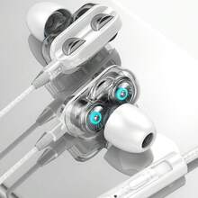 Audífonos In-ear Auriculares Hifi Doble Bocina Gamer Con Microfono Incorporado Para Video-juegos Gaming - Blanco - Ver 4