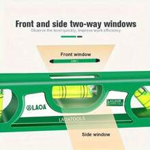 230MM Level Angle Gauge Finder, Horizontal Vertical Cross Line Leveler Measuring Tape, Digital Ruler Tool For Handymen Accurate Angle Measurement Made Easy - Green - View 6