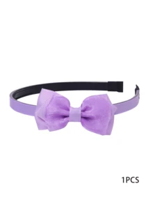 1pc Bowknot Hairband Big Bow Hair Hoop With Internal Teeth For Girl, Party, Daily Life, Photo Prop - Purple - View 3