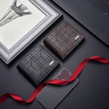 1入黃色男士短款多功能皮夾,具有大容量 - 黃色 - 查看 3