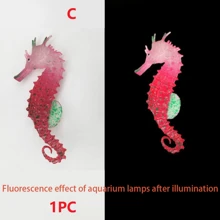 1 Pièce Décoration D'aquarium Artificiel Par Lumière Fluo Poisson Hippocampe Flottant Simulé En Silicone Décor Sous-marin Pour Réservoir De Poissons Cheval De Mer Artificiel Pour Aménager Le Paysage Sous-marin