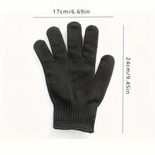 2 /1 雙,防割手套,鋼絲手套,多用途專業防護自衛手套,防護鋼絲手套,鳥類訓練防咬手套,寵物鸚鵡咀嚼保護處理手套 - 黑色 - 查看 4