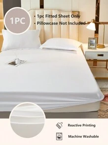 1 Máy Tính Màu Trắng Chải Màu Trang Bị Tấm Mềm Mại Thoáng Khí Chăn Ga Gối Tiếp Liệu, Phong Cách Đơn Giản, Tấm Bảo Vệ Nệm Dành Cho Giường - trắng - Xem 2