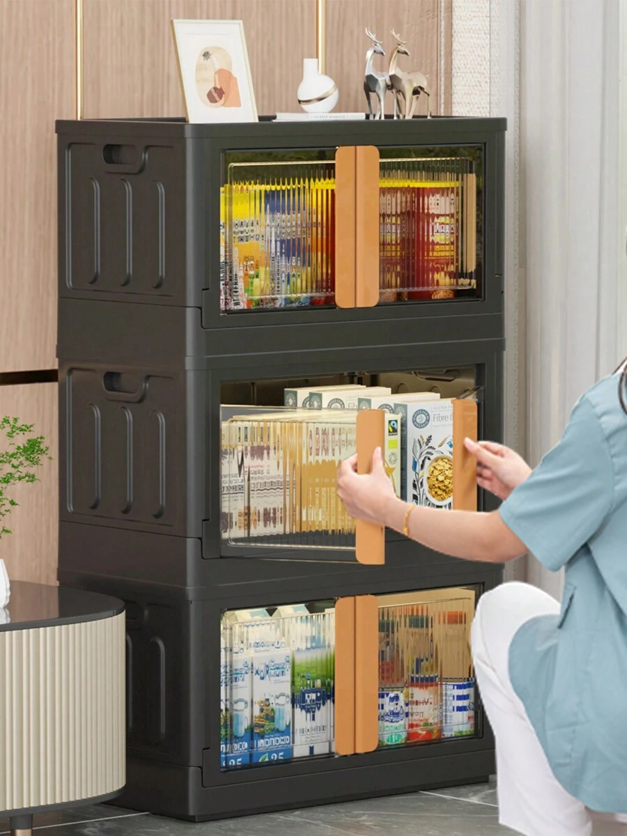 HAIXIN Organization And Storage , Trunk Organizer, Collapsible Outdoor Storage Box, Camping Accessories, Stackable Garden Tools Box, Plastic Laundry Room Organization, Storage Bins With Lids - màu đen - Xem 1